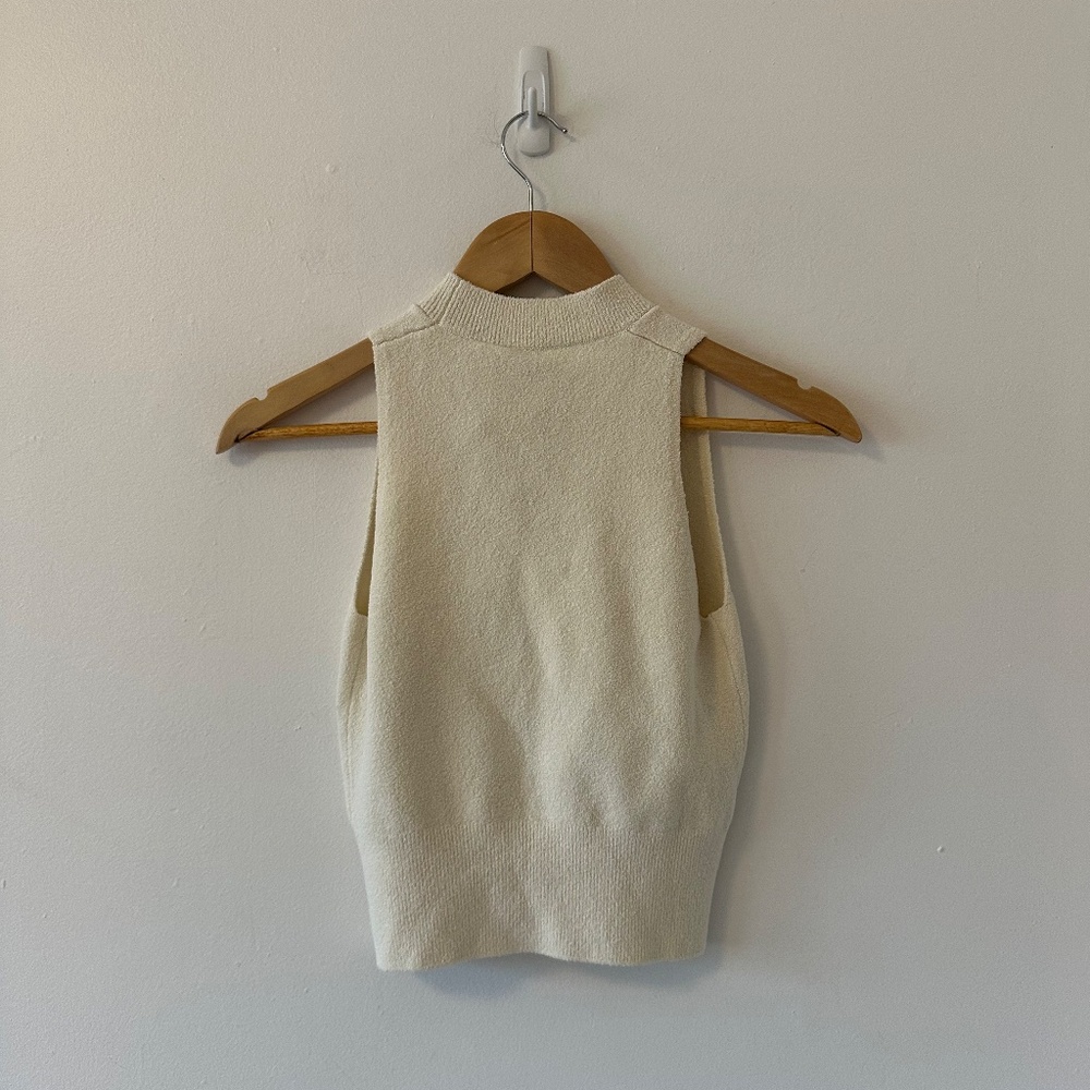 NWT Simkhai Tatyana Cropped Bouclé-knit Top in Cream | Size Small - Picture 4 of 8